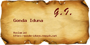 Gonda Iduna névjegykártya